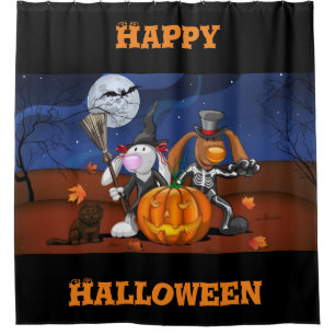 Rideaux De Douche Joyeux Bunnies Halloween