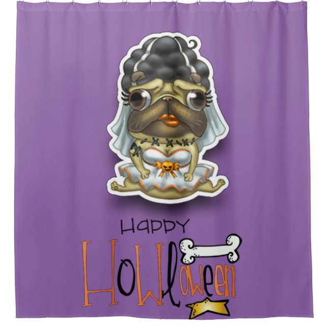 Rideaux De Douche Joyeux Carlin Howloween de la mariée (Devant)
