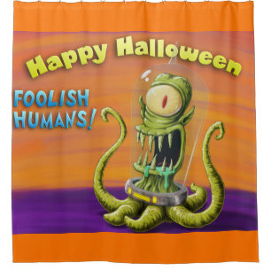 Rideaux De Douche Joyeux Halloween Humains stupides