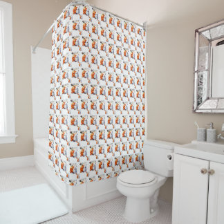 Rideaux De Douche Joyeux Halloween noir et orange mignon