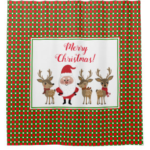 Rideaux De Douche Joyeux Noël Plaid Père Noël Reindeer Personnalisé 