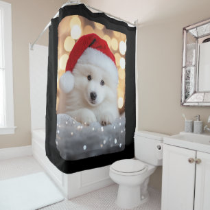 Rideaux De Douche Joyeux Noël Samoyé Chien Chien Chien Chien avec Ch
