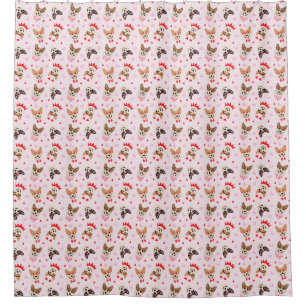 Rideaux De Douche Joyeux Valentines Day Pembroke Welsh Corgi Chiens