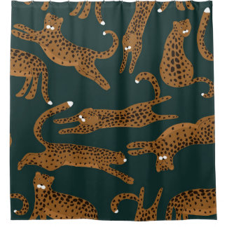 Rideaux De Douche Jungle léopard : Vintage Poster de animal.