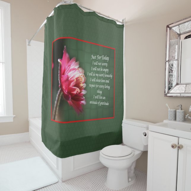 Rideaux De Douche Juste Pour Aujourd'Hui Inspirationnel Floral (En situation)