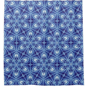 Rideaux De Douche Kaléidoscope bleu géométrique de teint