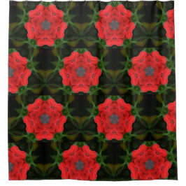 Rideaux De Douche Kaleidoscope Rouge Impatiens Floral