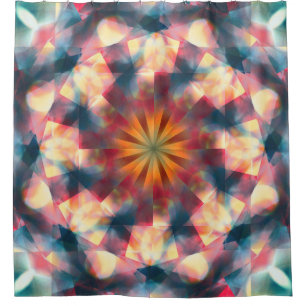Rideaux De Douche Kaleidoscopique Prismatique Mandala