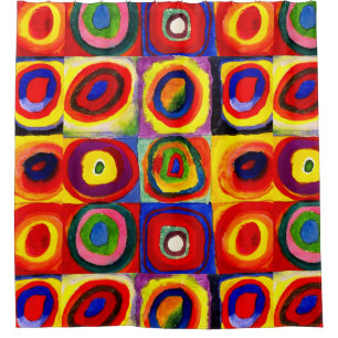 Rideaux De Douche Kandinsky Farbstudie Quadrates Cercles Art
