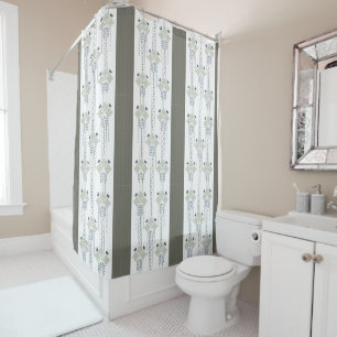 Rideaux De Douche Karo fleurs et boucles motif