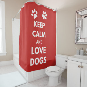 Rideaux De Douche Keep calm and love dogs