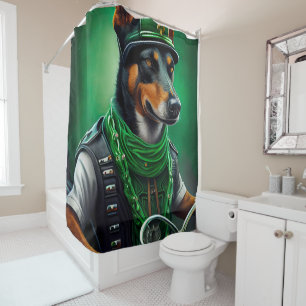 Rideaux De Douche Kelpie australienne conduite vélo St. Patrick's Da
