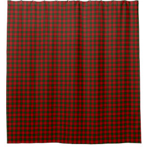 Rideaux De Douche Kerr tartan rouge vert plaid