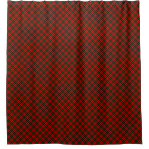 Rideaux De Douche Kerr tartan rouge vert plaid