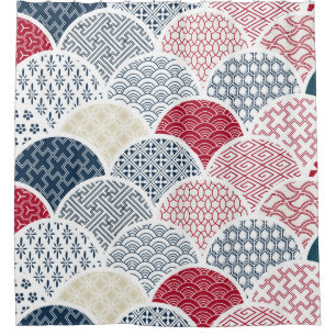 Rideaux De Douche Kimono Line Art : Motif géométrique traditionnel