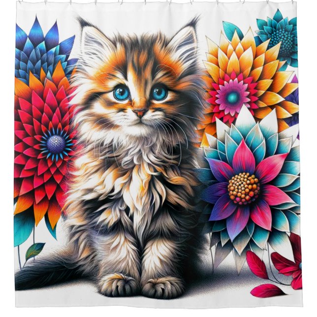 Rideaux De Douche Kitten Art (Devant)