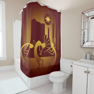 Rideaux De Douche Kokopelli sud-ouest en Bourgogne et en or