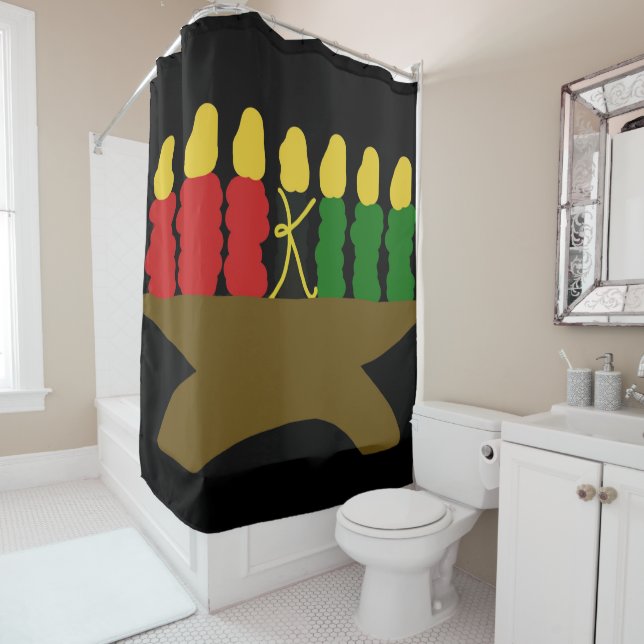 Rideaux De Douche Kwanzaa Conception de bougies (En situation)