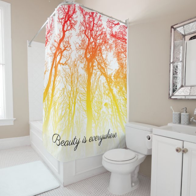 Rideaux De Douche La beauté est partout soleil couchant chaud ombre  (En situation)