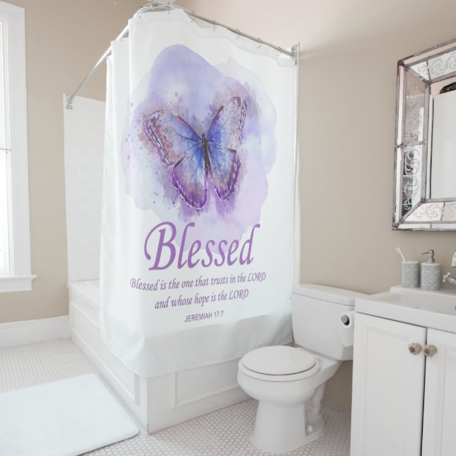 Rideaux De Douche La Bible chrétienne des femmes Verse Papillon :Bén (En situation)