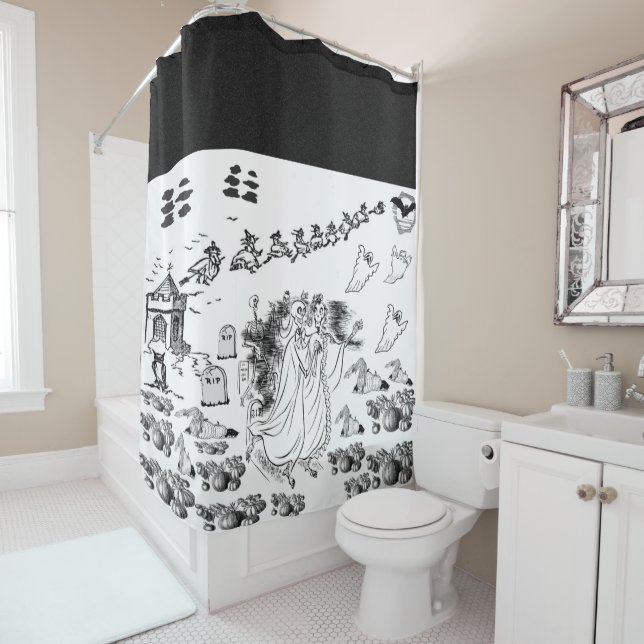 Rideaux De Douche La Cérémonie Hantée- (En situation)