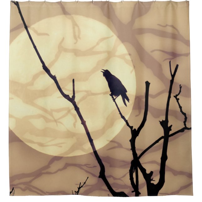 Rideaux De Douche La Corneille, La Lune, Les Ombres (Devant)