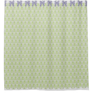 Rideaux De Douche La damassé verte et lilas chic minable W cintre e