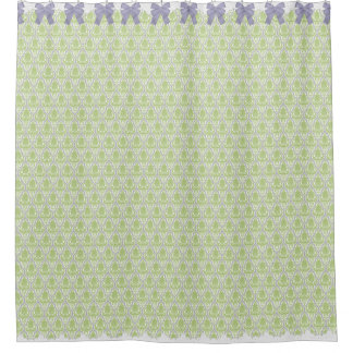 Rideaux De Douche La damassé verte et lilas chic minable W cintre et