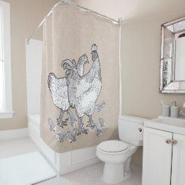 Rideaux De Douche La famille des poulets