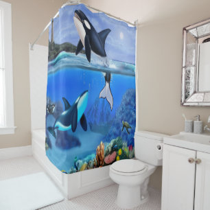 Rideaux De Douche La famille d'orque