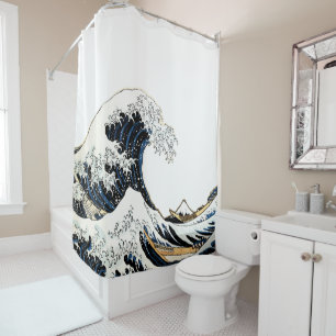 Rideaux De Douche La Grande Vague au large de Kanagawa Hokusai, art