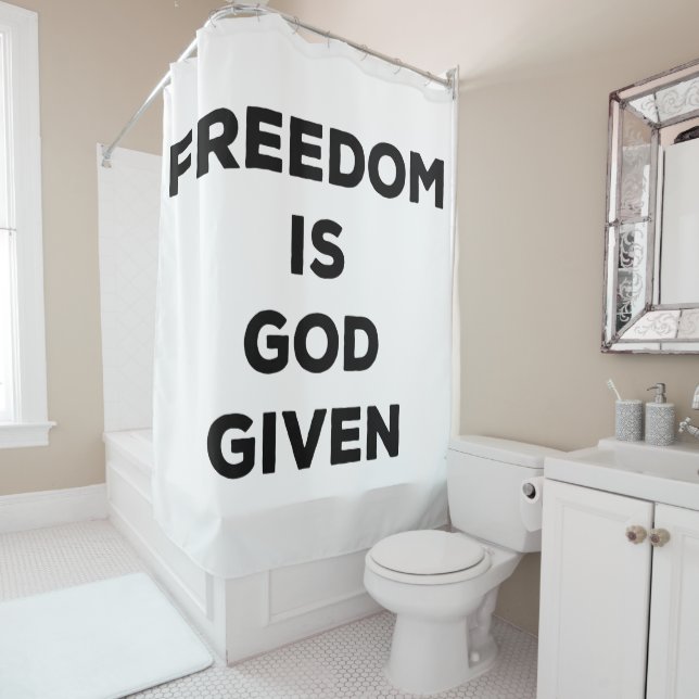 Rideaux De Douche La liberté est donnée par Dieu (En situation)