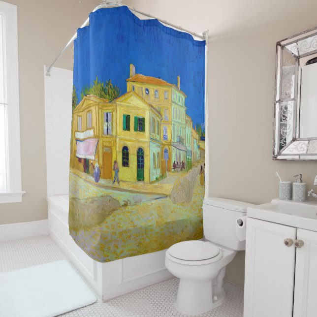 Rideaux De Douche La Maison Jaune, Van Gogh (En situation)