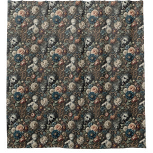 Rideaux De Douche La pépinière tombée - Design floral gothique