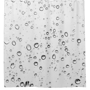 Rideaux De Douche La pluie goutte des gouttelettes humides pluvieuse