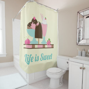 Rideaux De Douche La vie est douce délicieuse crème glacée