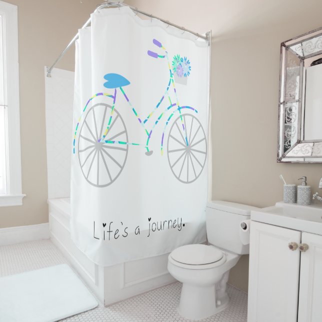 Rideaux De Douche La vie est un voyage. (En situation)