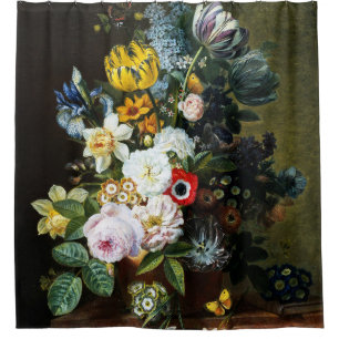 Rideaux De Douche La vie morte avec la peinture de fleurs