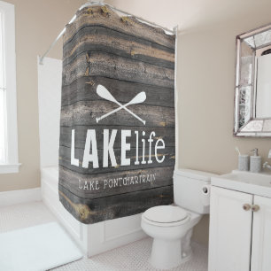 Rideaux De Douche La vie rustique du lac avec rames personnalisées