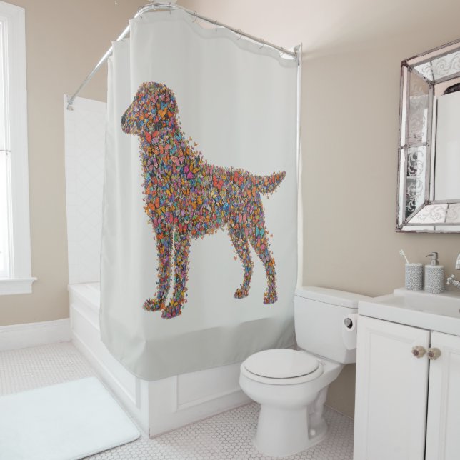 Rideaux De Douche Labrador Retriever Butterfly Silhouette Dog Lover (En situation)