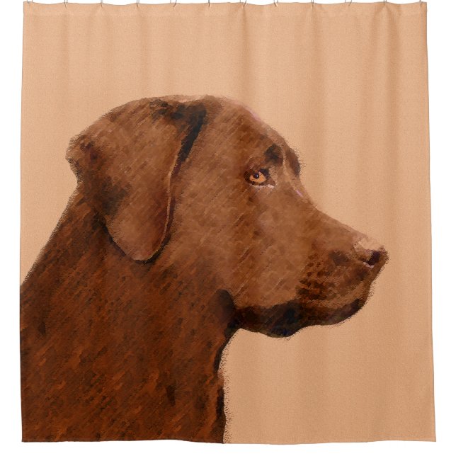 Rideaux De Douche Labrador Retriever (Chocolat) Peinture - Chien Art (Devant)
