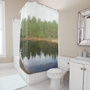 Rideaux De Douche Lac de réflexion des pins