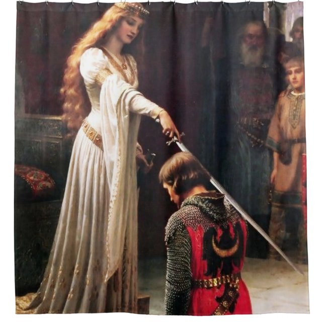 Rideaux De Douche "L'Accolade" Peinture médiévale d'Edmund Blair L (Devant)