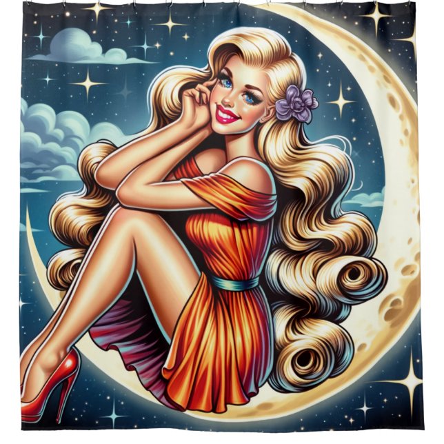 Rideaux De Douche Lady Lune (Devant)