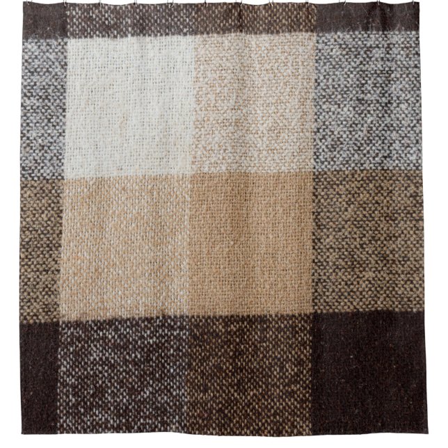 Rideaux De Douche Laine À damiers Brown : Tartan Texture (Devant)