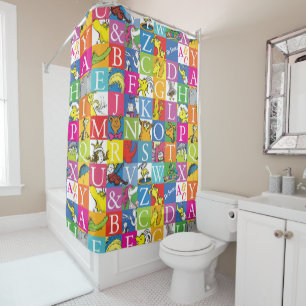 Rideaux De Douche L'alphabet en blocs de couleur de Dr Seuss