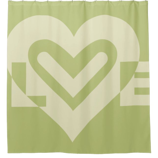 Rideaux De Douche L'amour dans Sage Green (Devant)
