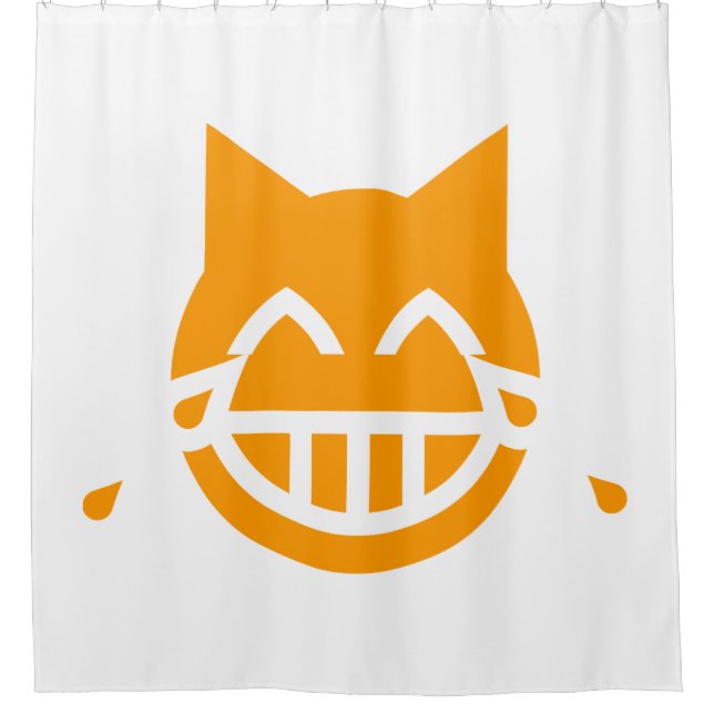 Rideaux De Douche Larmes de la Joie Chat Emoji (Devant)
