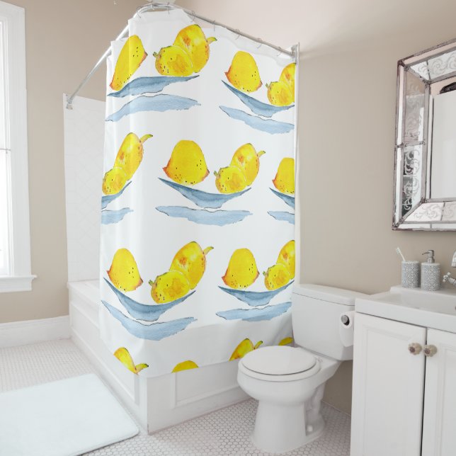 Rideaux De Douche L'art fruitier aux citrons jaunes (En situation)