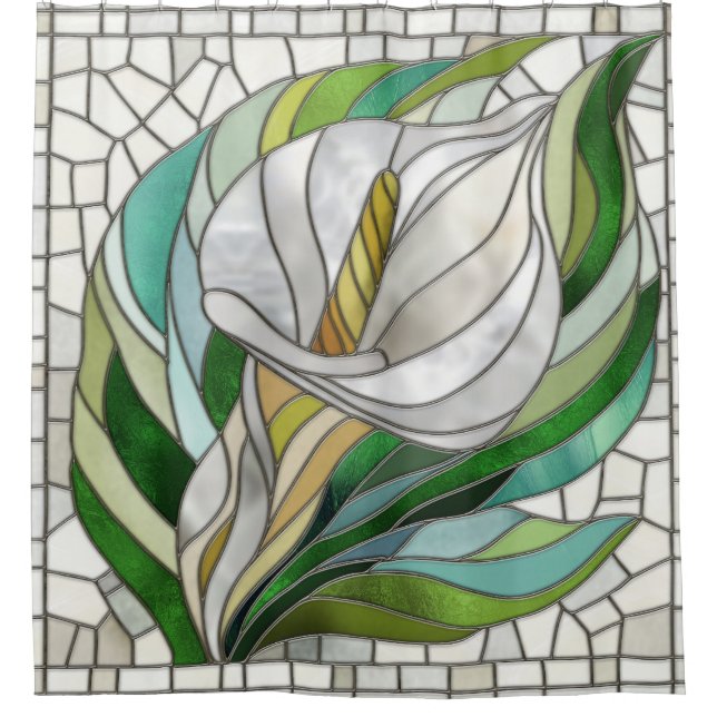 Rideaux De Douche L'art mosaïque de Calla Lily (Devant)